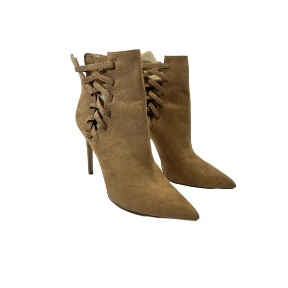 Aldo Shoes - Aldo Womens Tuxedo Suede Pointed Toe Ankle Fashion Boots, Natural,  TAN Size 9